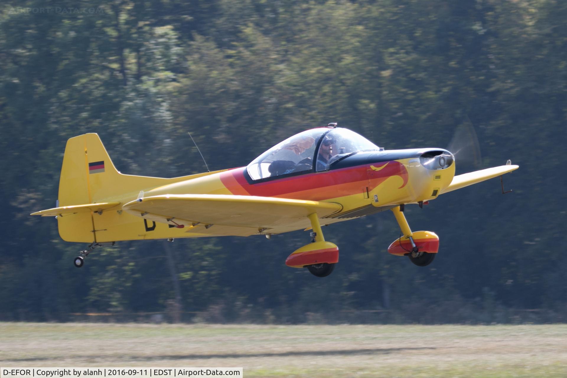 D-EFOR, 1962 Binder CP-301S Smaragd C/N 107, Departing the 2016 Hahnweide Oldtimer Fliegertreffen