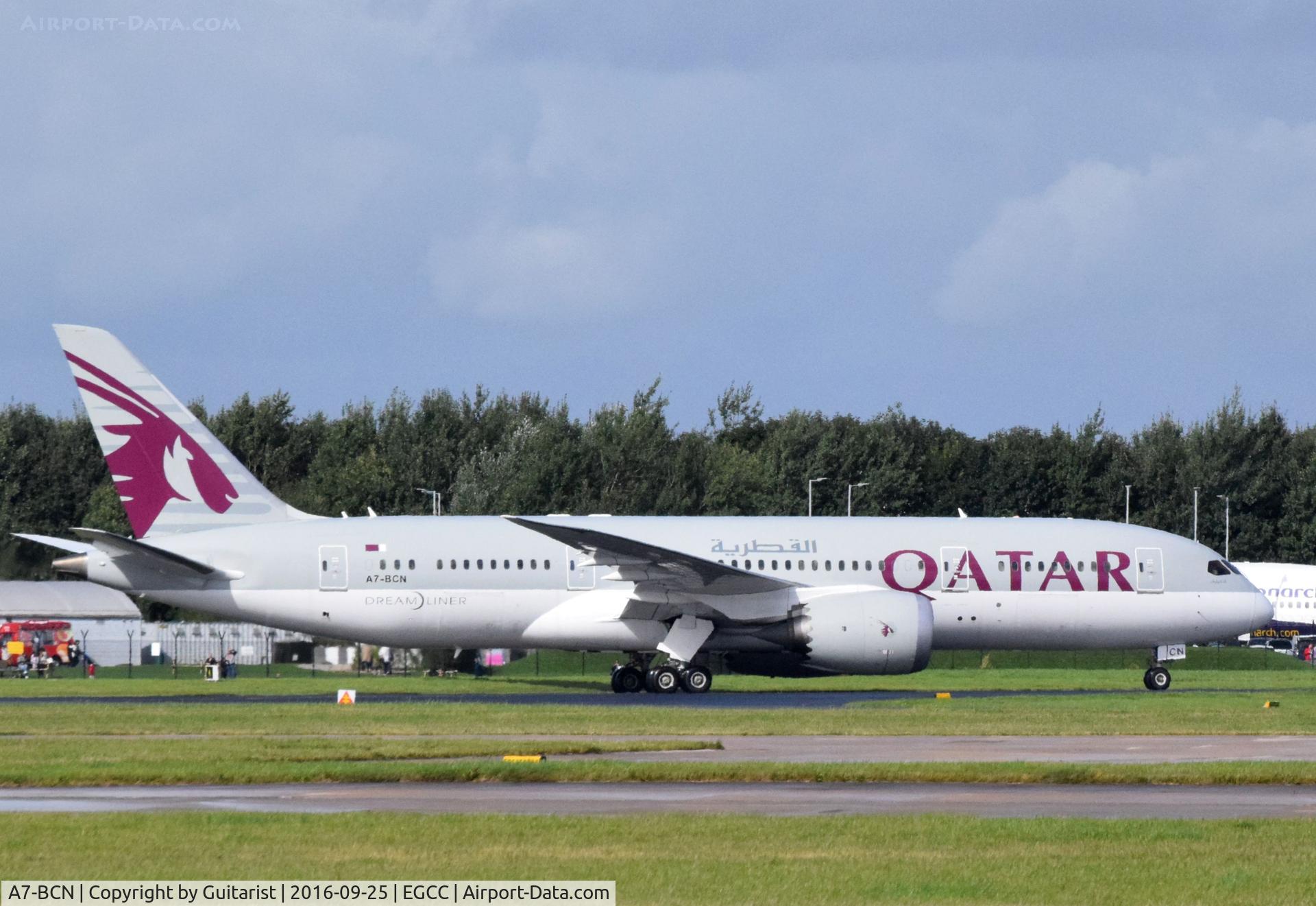 A7-BCN, 2014 Boeing 787-8 Dreamliner C/N 38332, At Manchester