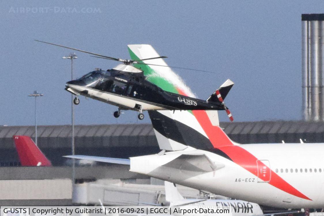 G-USTS, 1982 Agusta A109A II C/N 7275, At Manchester