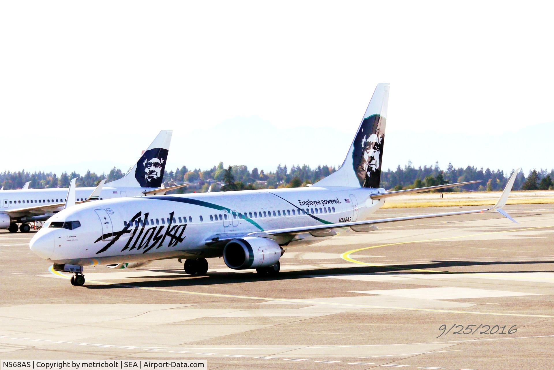 N568AS, 2007 Boeing 737-890 C/N 35183, Arrival in SeaTac
