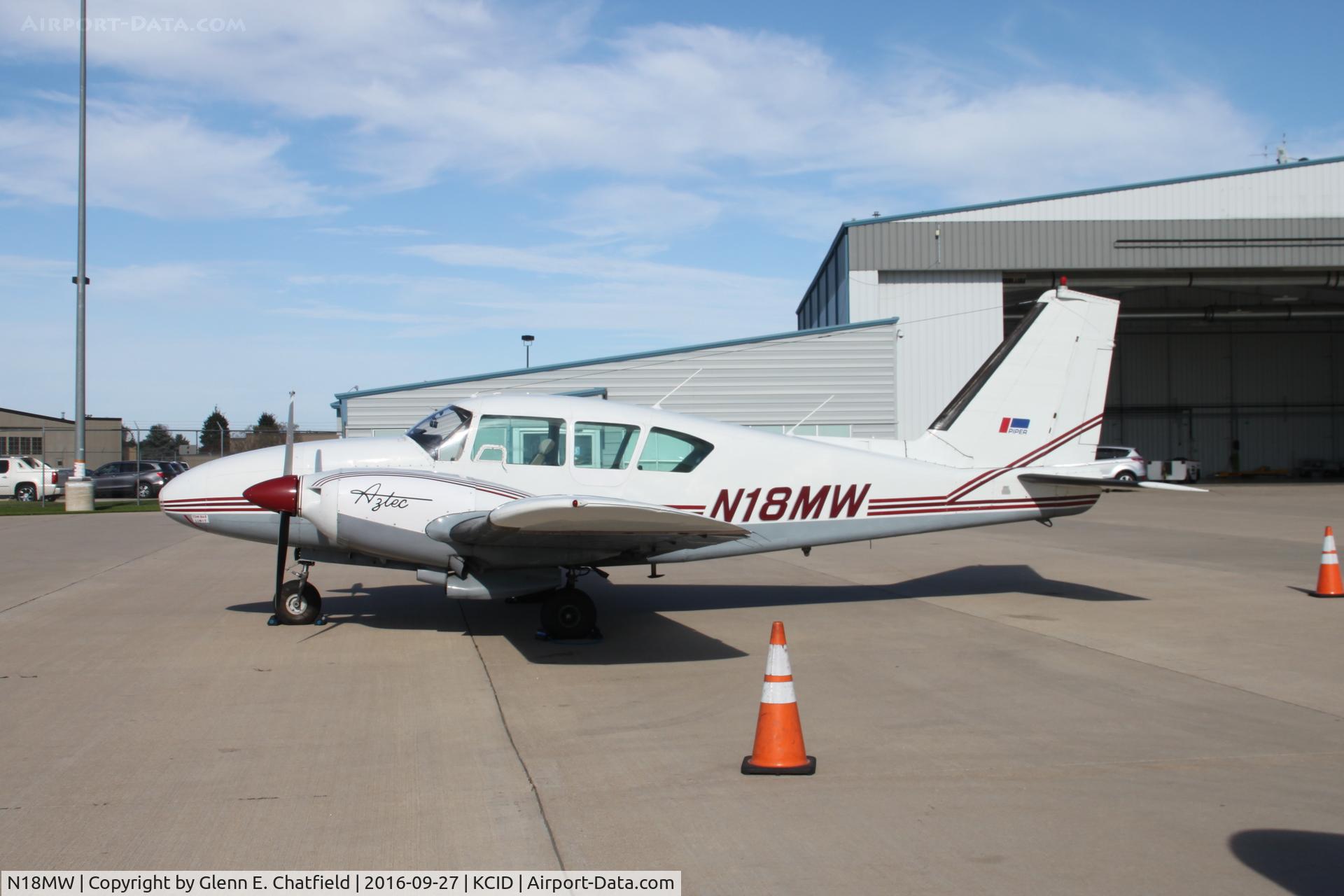 N18MW, 1967 Piper PA-23-250 Aztec C/N 27-3691, At Landmark; government plane in town for photographing the flooded city.