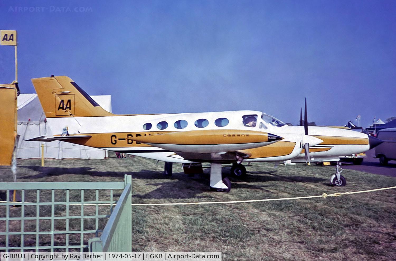 G-BBUJ, 1973 Cessna 421B Golden Eagle C/N 421B-0335, G-BBUJ   Cessna 421B Golden Eagle [421B-0335] (AA) Biggin Hill 17/05/1974. From a slide.