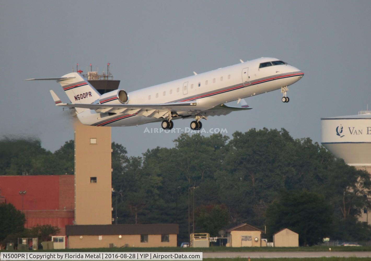 N500PR, 2003 Bombardier CRJ-100SE (CL-600-2B19) C/N 7846, NASCAR Penske Racing departing YIP after the Pure Michigan 400 race