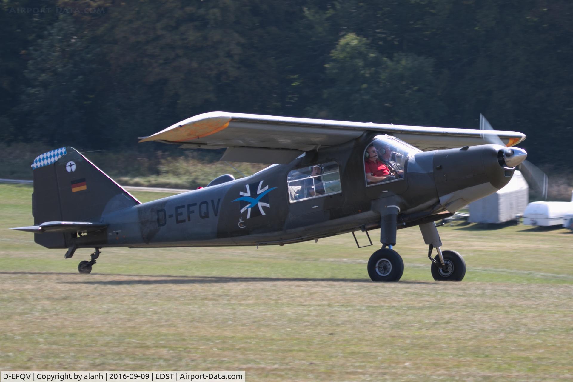 D-EFQV, 1957 Dornier Do-27B-1 C/N 175, Arriving at the 2016 Hahnweide Oldtimer Fliegertreffen