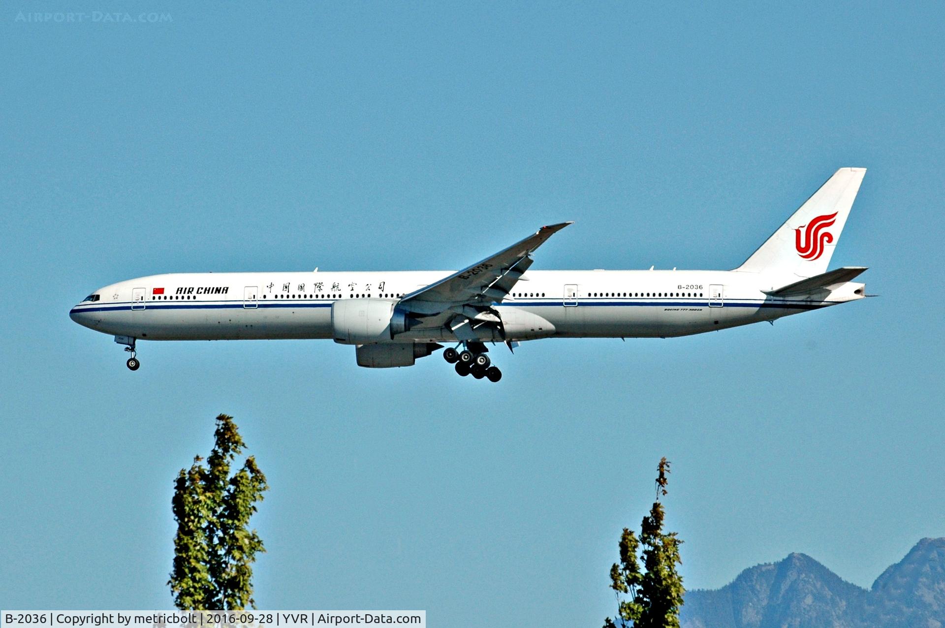 B-2036, 2012 Boeing 777-39L/ER C/N 38676, CA991 from Beijing