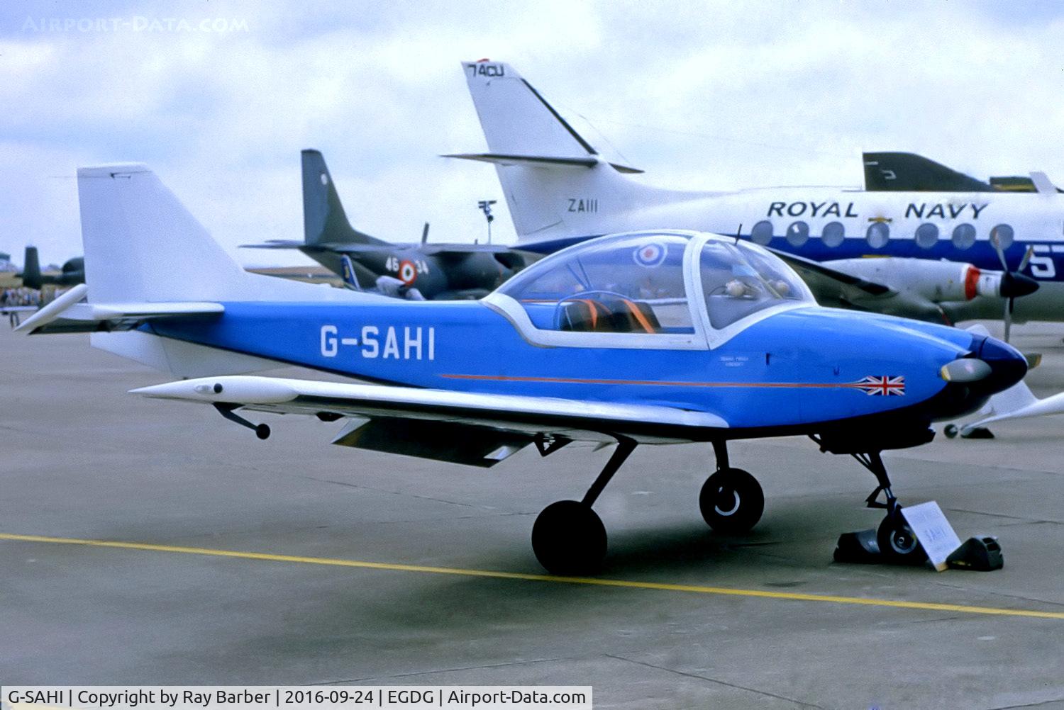 G-SAHI, 1981 Trago Mills SAH 1 C/N 001, Trago Mills SAH-1 [SAH1-001] RAF St Mawgan~G 08/08/1984. From a slide.