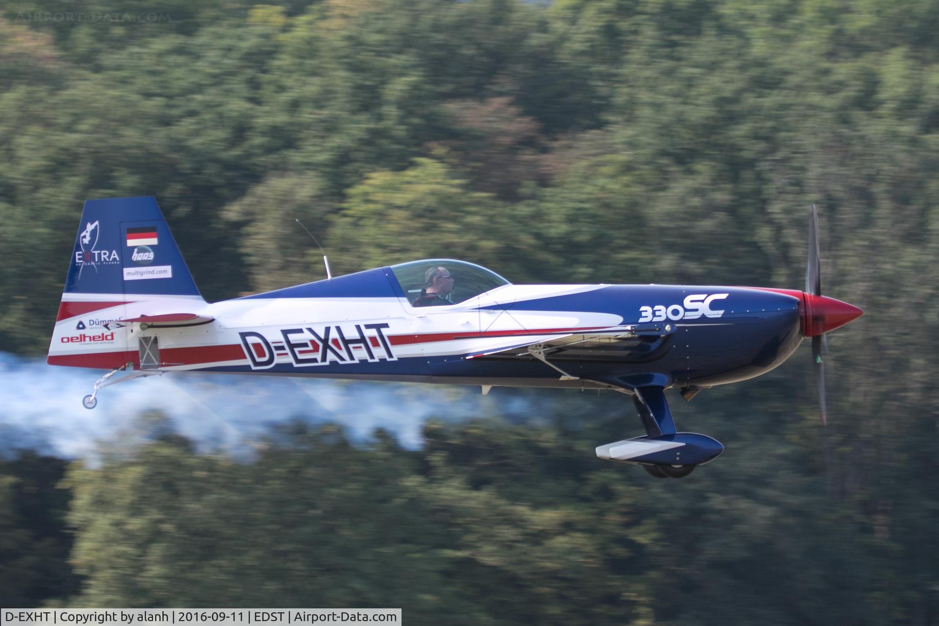 D-EXHT, 2016 Extra EA-330SC C/N SC055, Departing the 2016 Hahnweide Oldtimer Fliegertreffen
