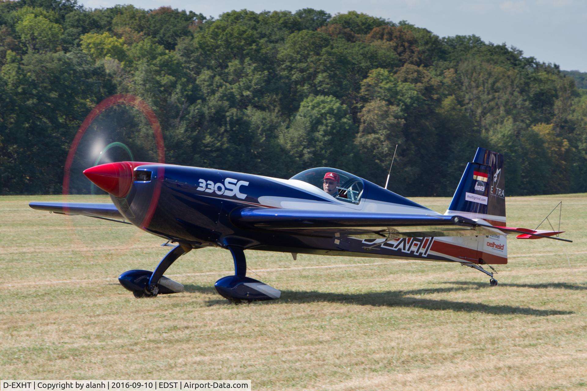 D-EXHT, 2016 Extra EA-330SC C/N SC055, Taxying out for a display at the 2016 Hahnweide Oldtimer Fliegertreffen