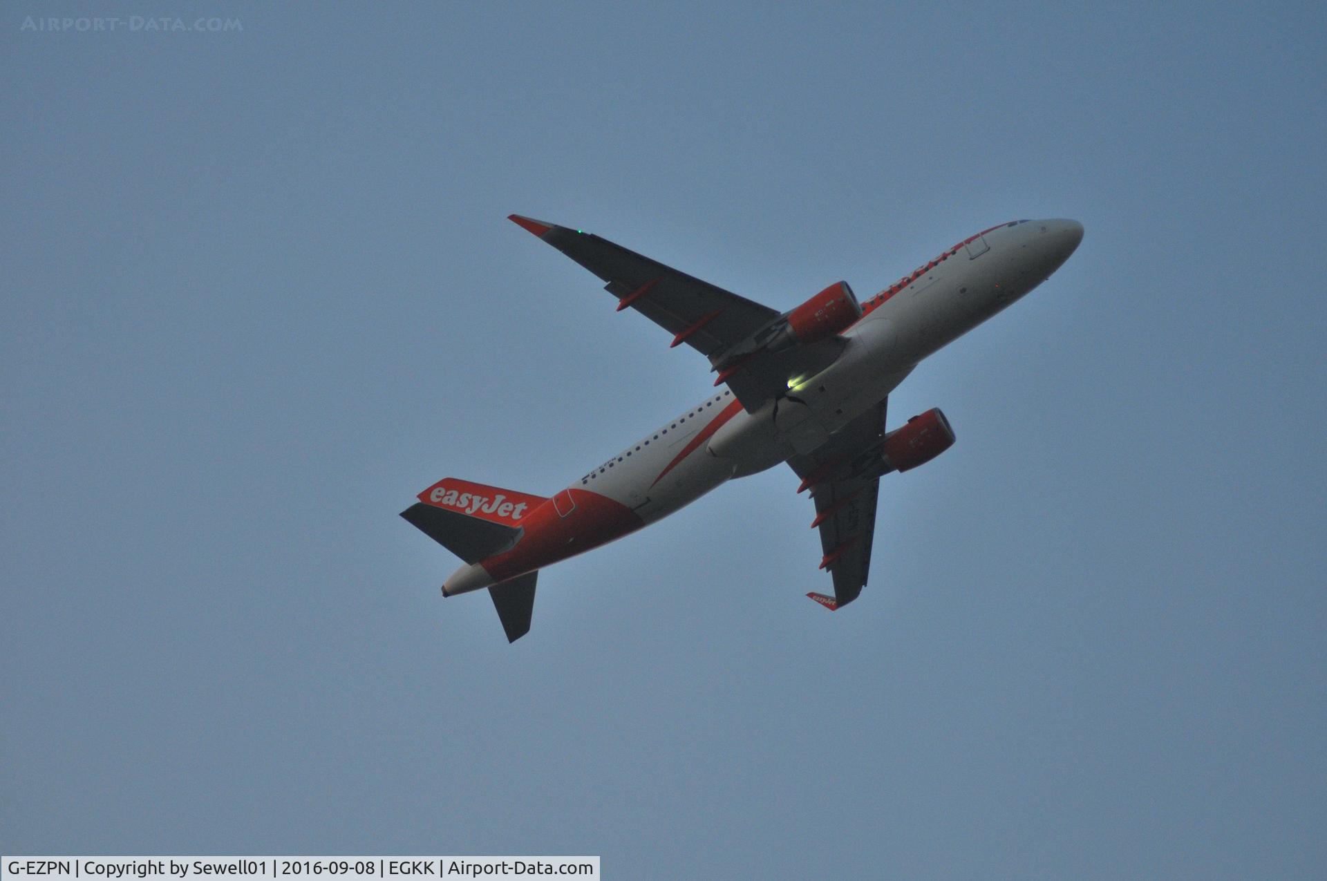 G-EZPN, 2016 Airbus A320-214 C/N 7235, Leaving LGW