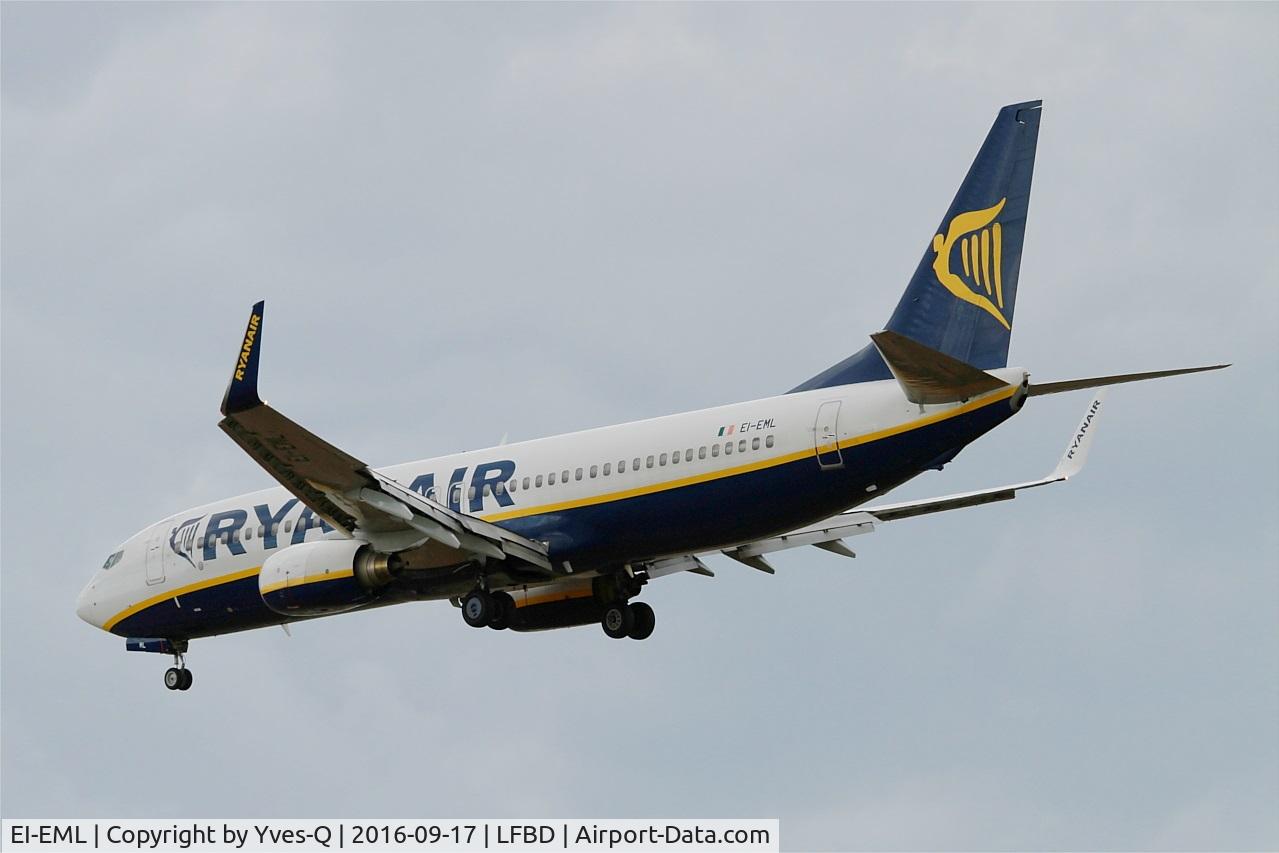 EI-EML, 2010 Boeing 737-8AS C/N 38513, Boeing 737-8AS, On final rwy 29, Bordeaux Mérignac airport (LFBD-BOD)