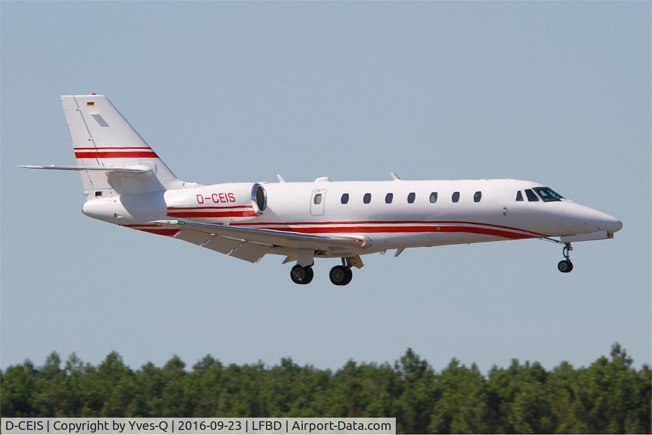 D-CEIS, 2008 Cessna 680 Citation Sovereign C/N 680-0185, Cessna 680 Citation Sovereign, On final rwy 05, Bordeaux Mérignac airport (LFBD-BOD)