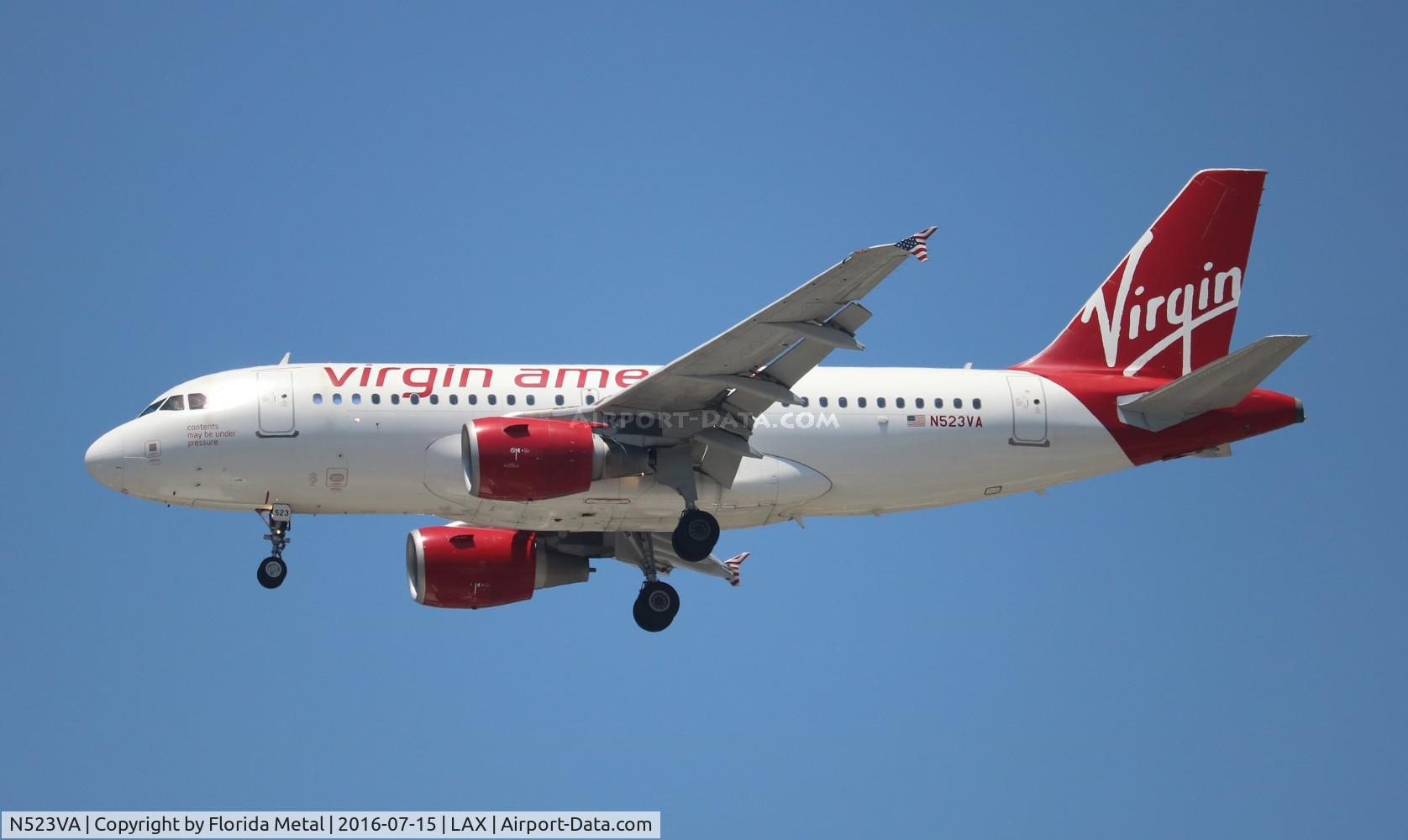 N523VA, 2007 Airbus A319-112 C/N 3181, Virgin America