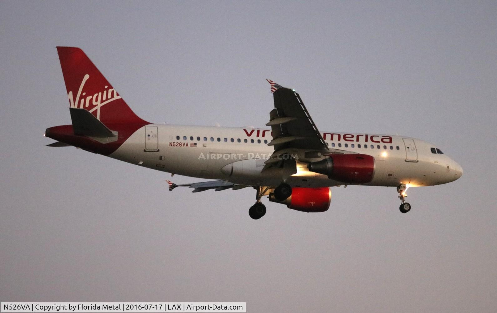 N526VA, 2008 Airbus A319-112 C/N 3347, Virgin America