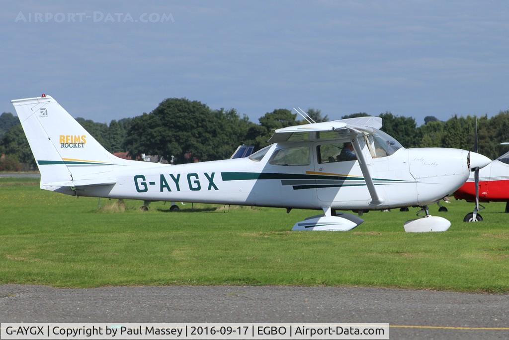 G-AYGX, 1970 Reims FR172G Reims Rocket C/N 0208, Visiting Aircraft @ EGBO.