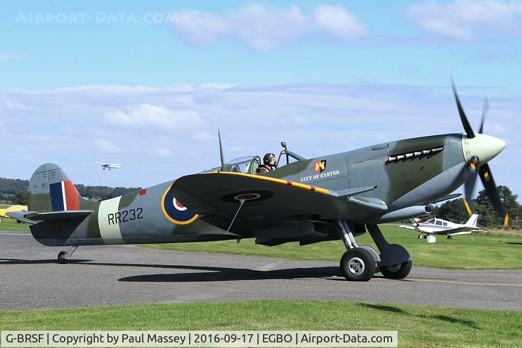 G-BRSF, 1943 Supermarine 361 Spitfire HF.IX C/N CBAF.IX.3279, Refueled and night stopped for displays @ Weston Park the next day.