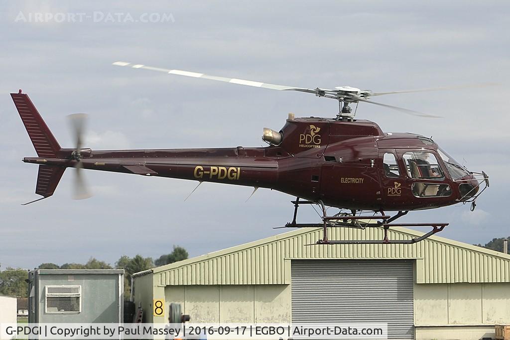 G-PDGI, 1987 Aerospatiale AS-350B-1 Ecureuil C/N 1991, Called in @ EGBO for refueling. EX:-G-BVJE,SE-HRS.