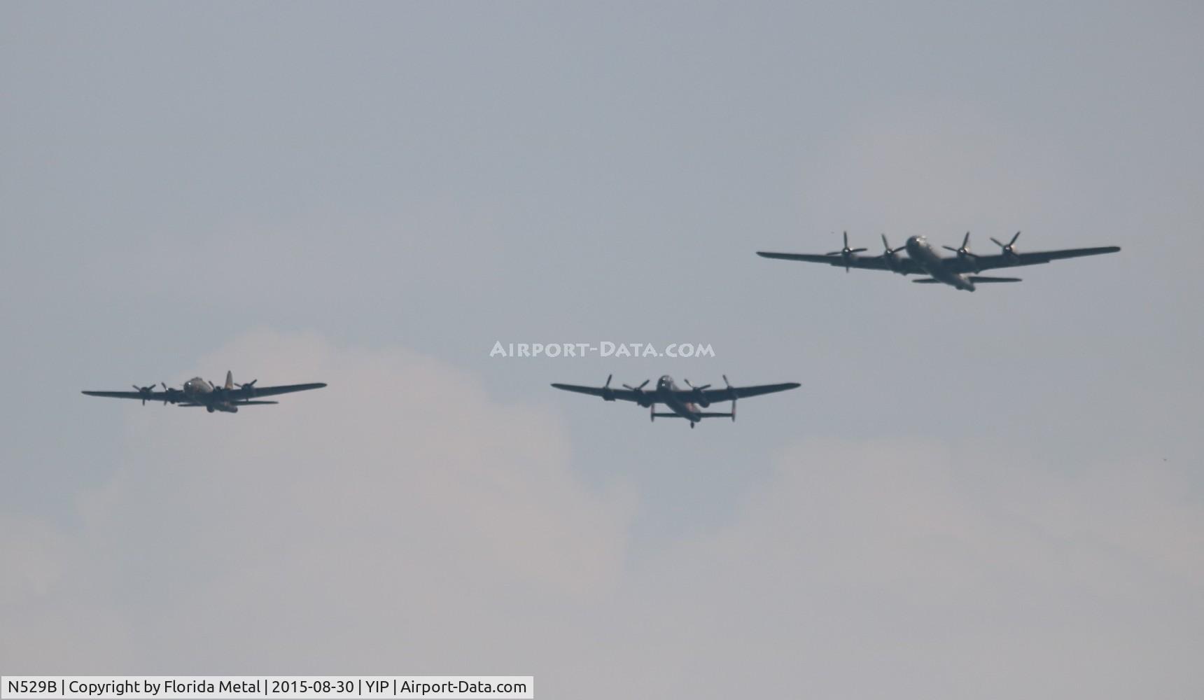 N529B, 1944 Boeing B-29A-60-BN Superfortress C/N 11547, B-29 in formation with a Lancaster and a B-17