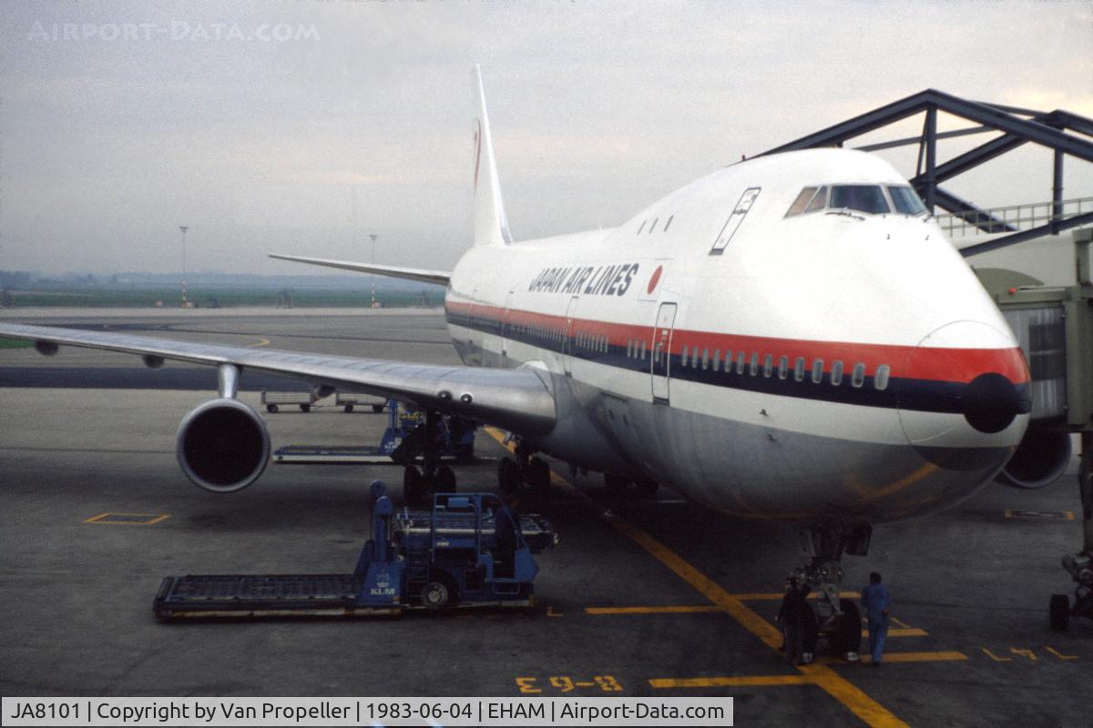 JA8101, 1970 Boeing 747-146 C/N 19725, Boeing 747-146 of Japan Air Lines at Schiphol Airport, the Netherlands