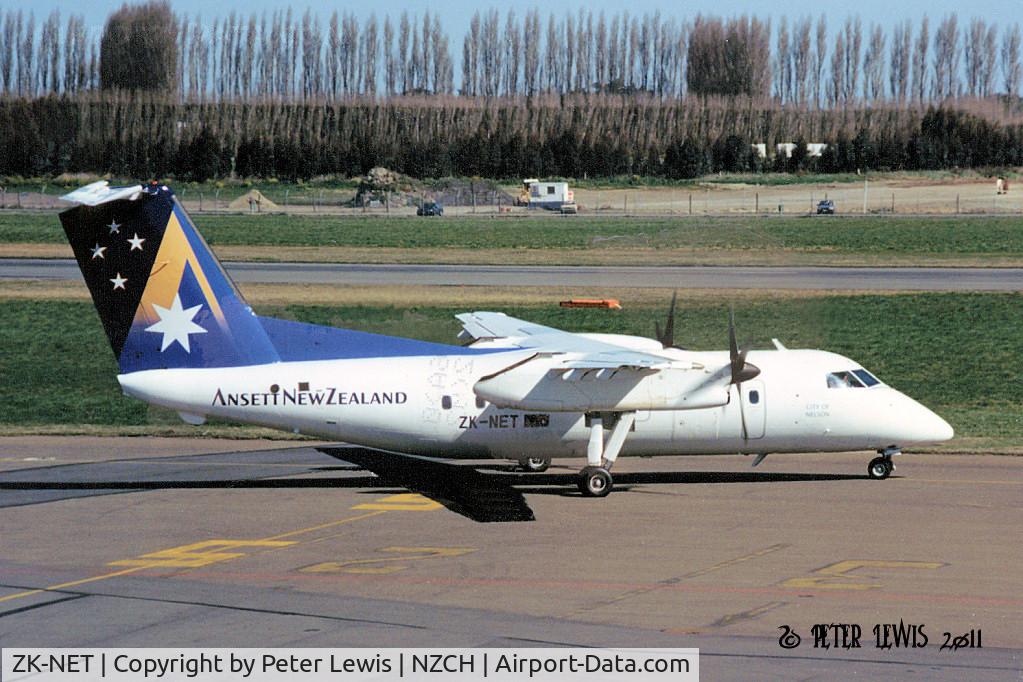 ZK-NET, 1990 De Havilland Canada DHC-8-102 Dash 8 C/N 197, Ansett New Zealand Ltd., Auckland  1998