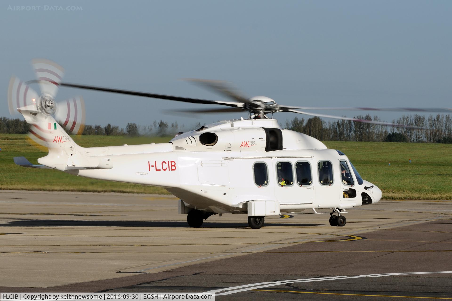 I-LCIB, AgustaWestland AW189 C/N 49021, Leaving Norwich.