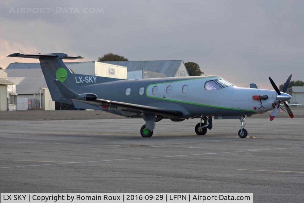 LX-SKY, 1995 Pilatus PC-12/45 C/N 108, Parked