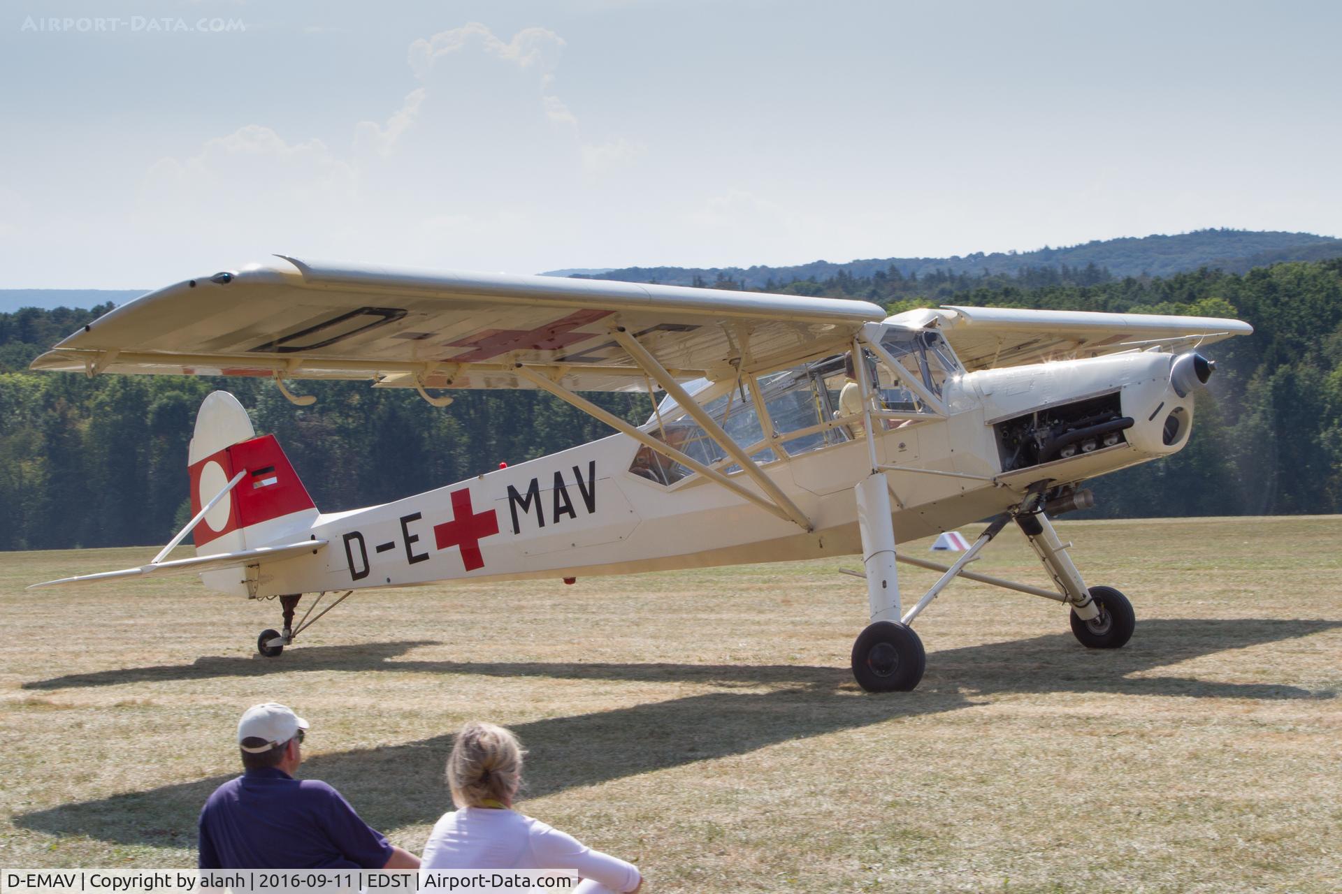 D-EMAV, 1944 Fieseler Fi-156-D2 Storch C/N 475303, Taxying at the 2016 Hahnweide Oldtimer Fliegertreffen