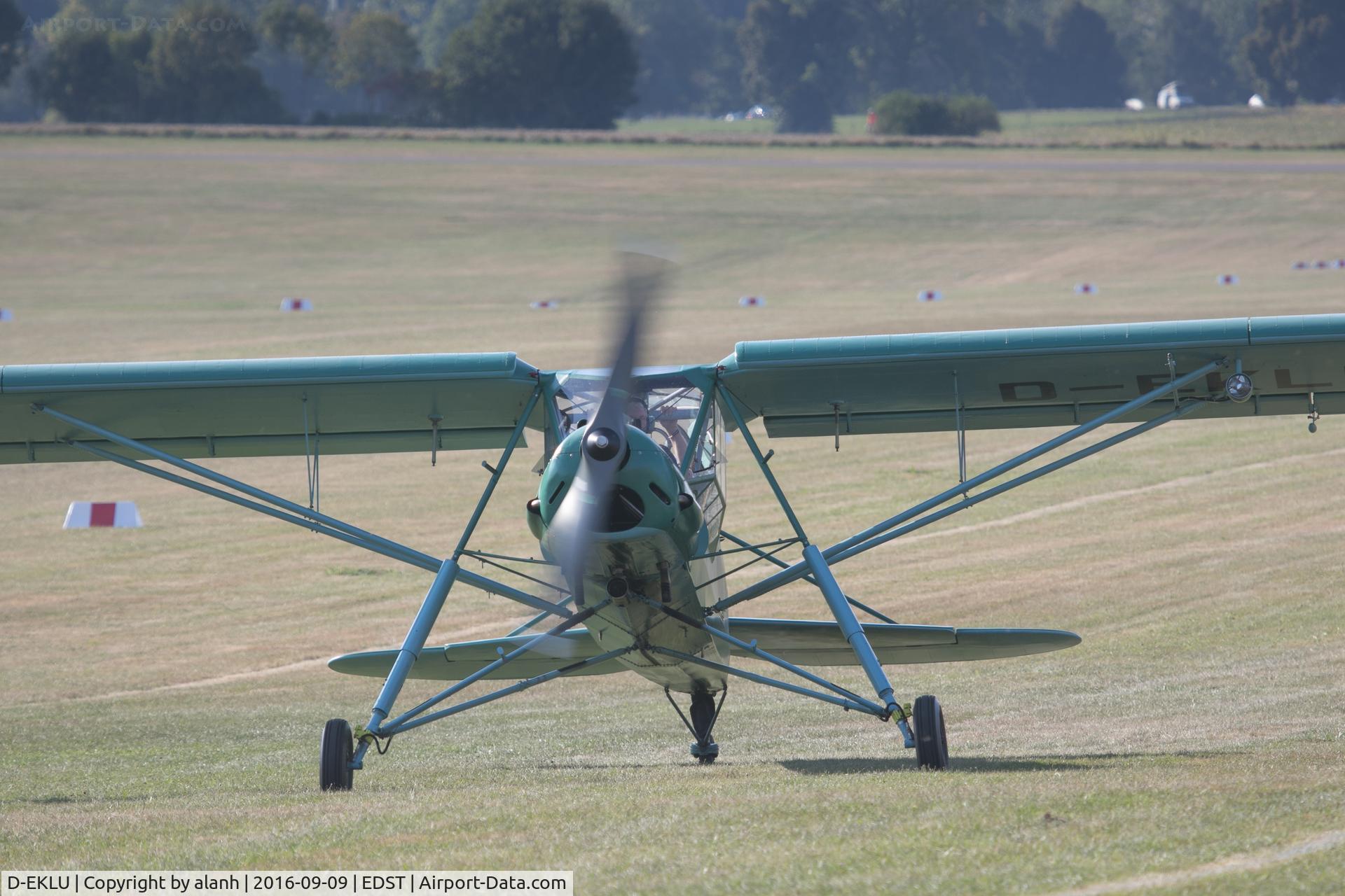 D-EKLU, 1945 Fieseler Fi-156-C3 Storch C/N 110061, Taxying in at the 2016 Hahnweide Oldtimer Fliegertreffen