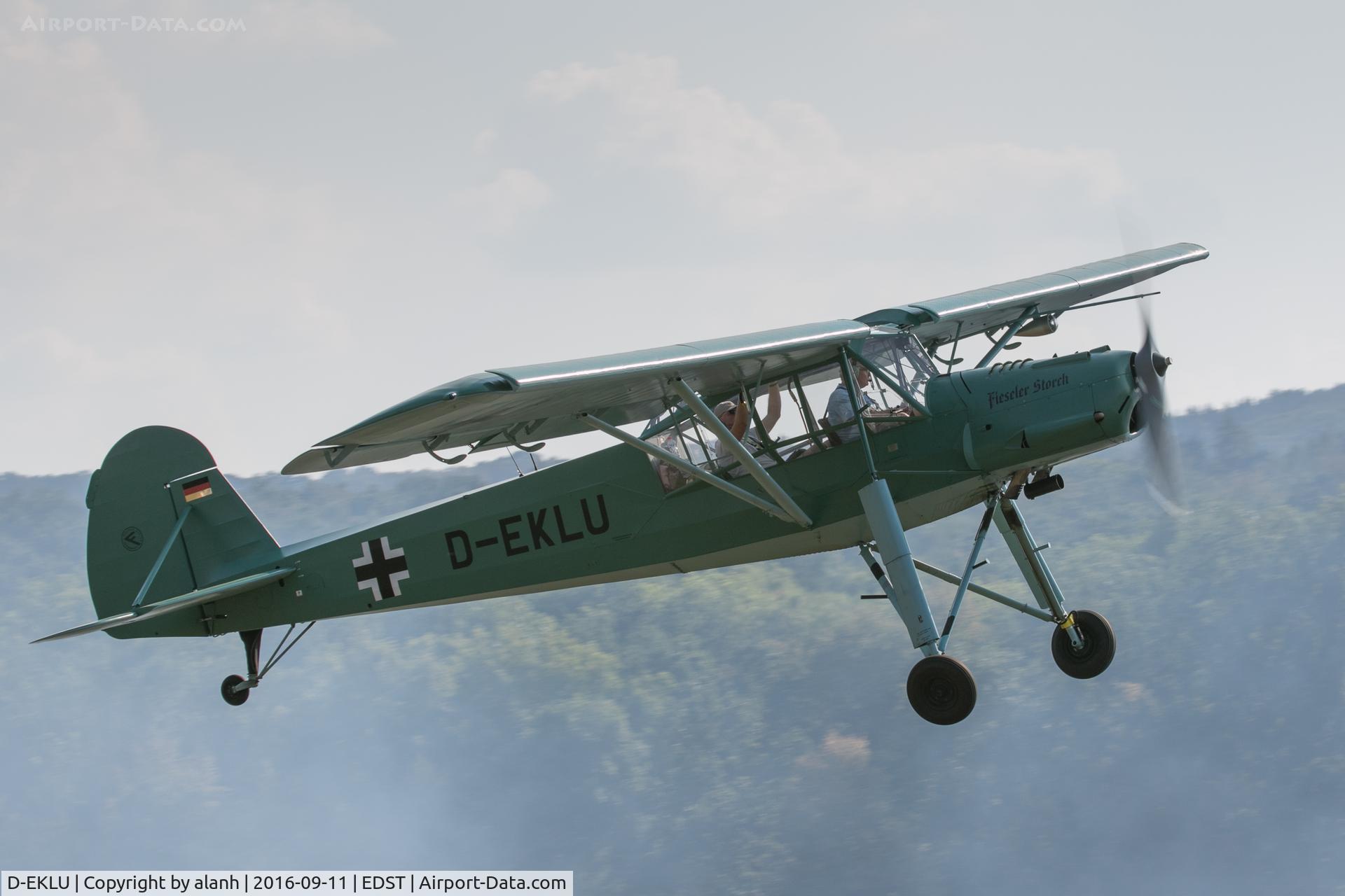 D-EKLU, 1945 Fieseler Fi-156-C3 Storch C/N 110061, Low and slow flypast at the 2016 Hahnweide Oldtimer Fliegertreffen