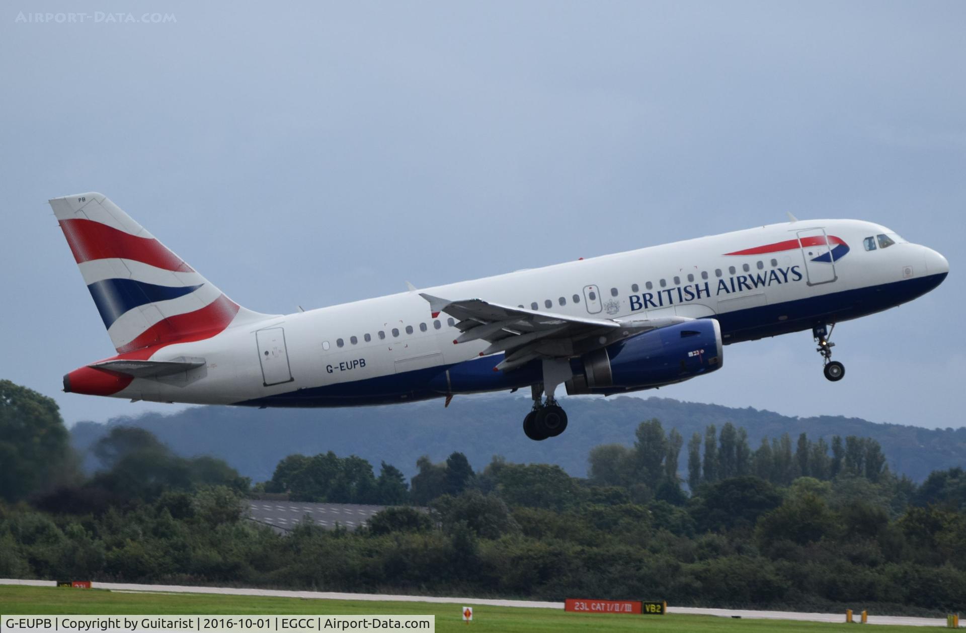 G-EUPB, 1999 Airbus A319-131 C/N 1115, At Manchester