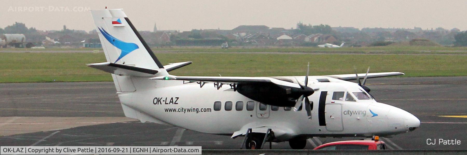 OK-LAZ, Let L-410 C/N 902504, Taxy in from an Isle of Man flight - Citywing at Blackpool EGNH