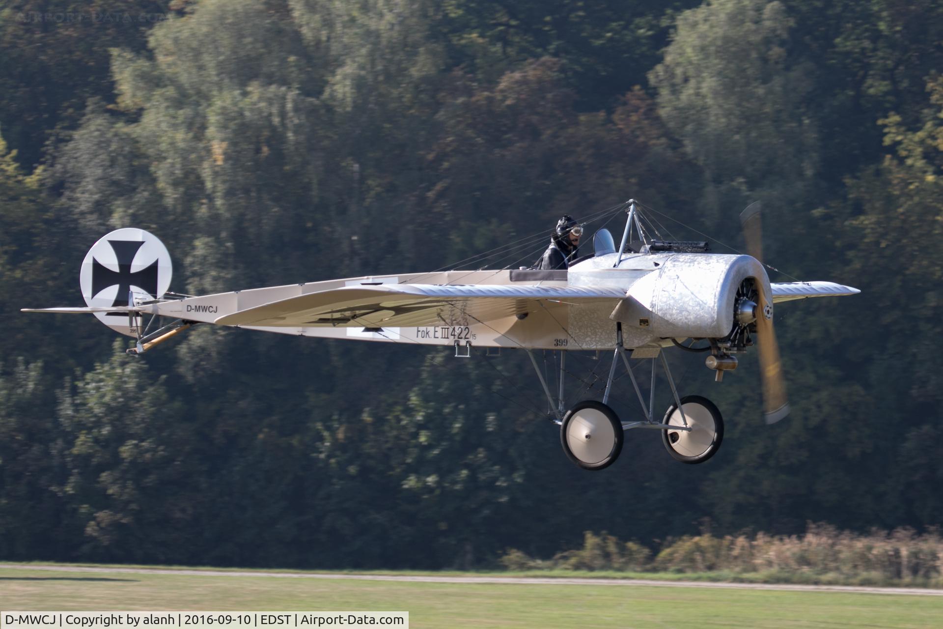 D-MWCJ, 2015 Fokker E.III Replica C/N Not found D-MWCJ, Arriving at the 2016 Hahnweide Oldtimer Fliegertreffen