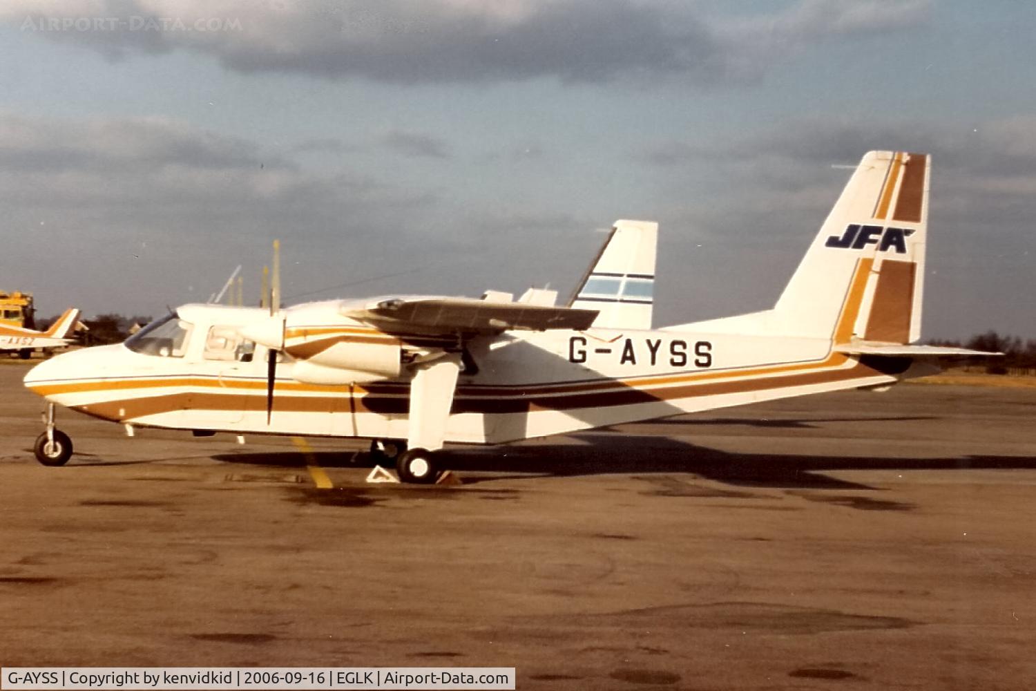 G-AYSS, 1972 Britten-Norman BN-2A-8 Islander C/N 646, JFAEGLK