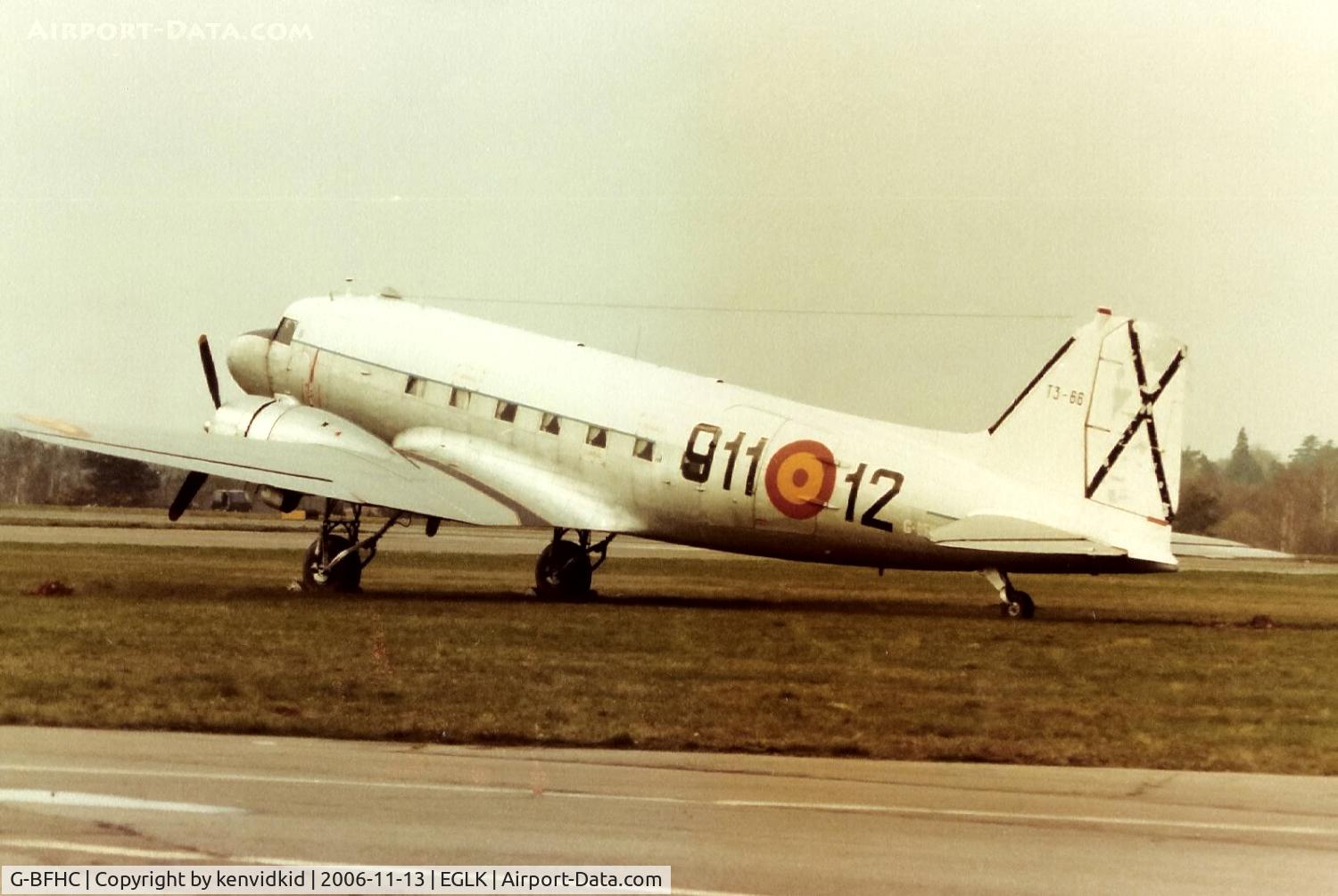 G-BFHC, Douglas C-47A Skytrain (DC-3) C/N 12758, Ex Spanish Air Force.
At Blackbushe.