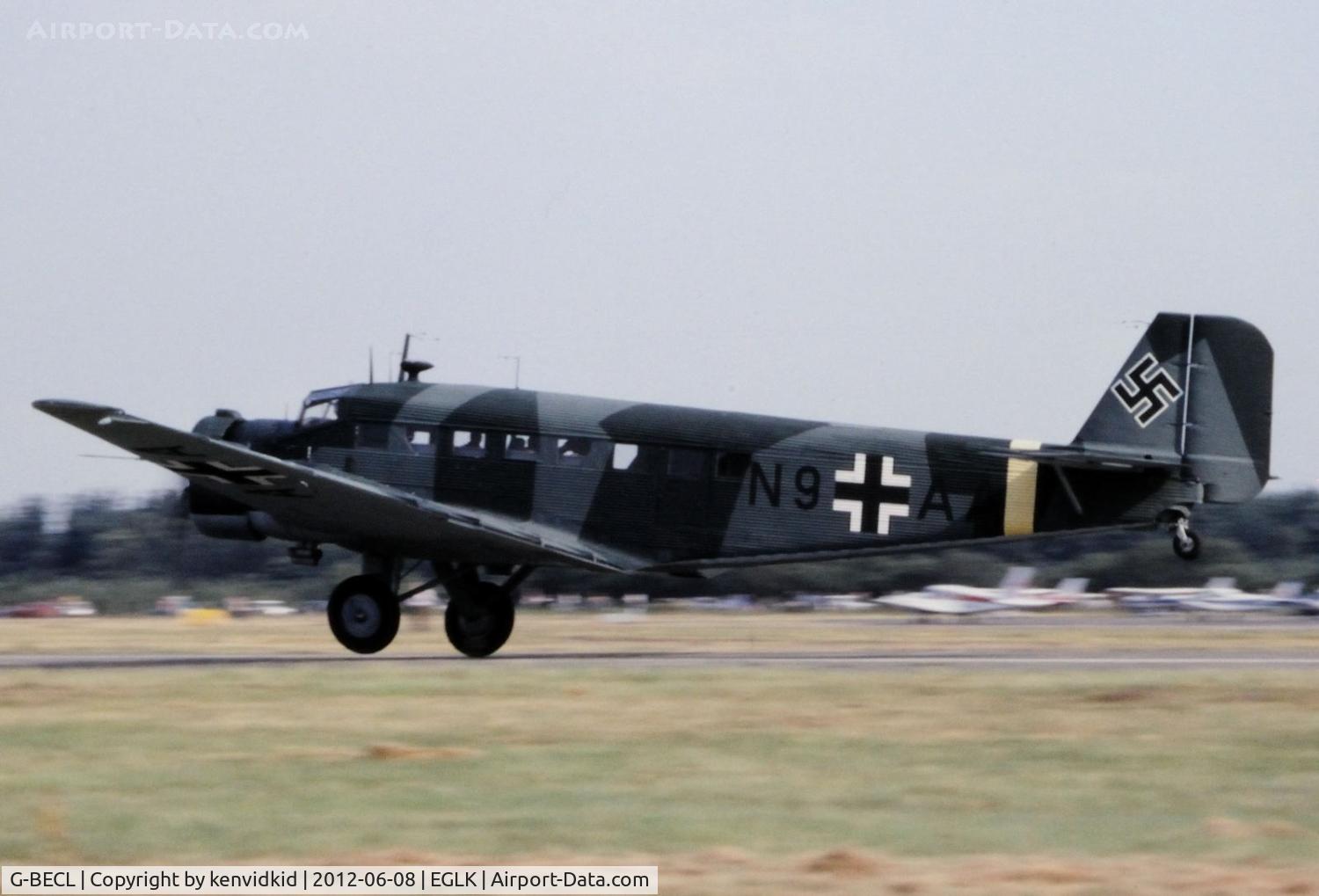 G-BECL, 1952 Junkers (CASA) 352L (Ju-52) C/N 103, Ex Spanish Air Force.
At Blackbushe.