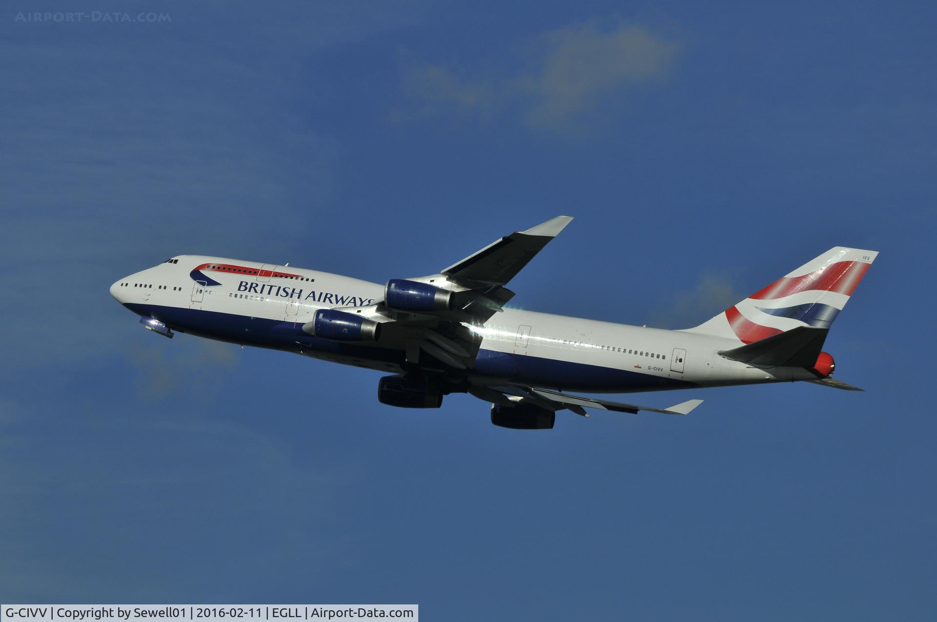 G-CIVV, 1998 Boeing 747-436 C/N 25819, Departing LHR