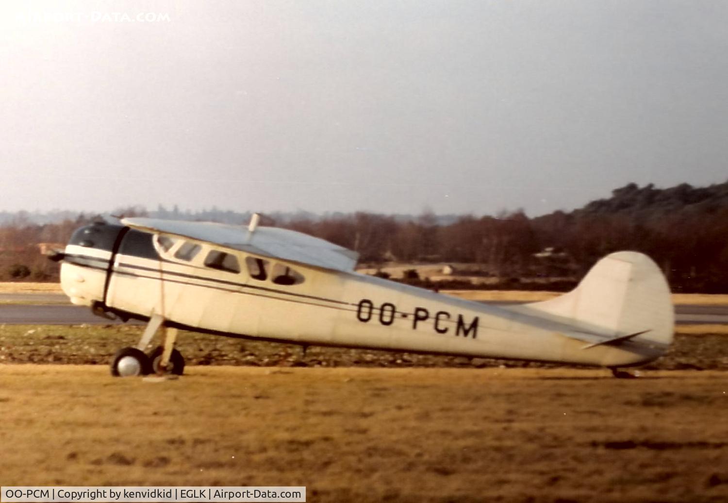 OO-PCM, 1949 Cessna 195 C/N 7550, At Blackbushe.