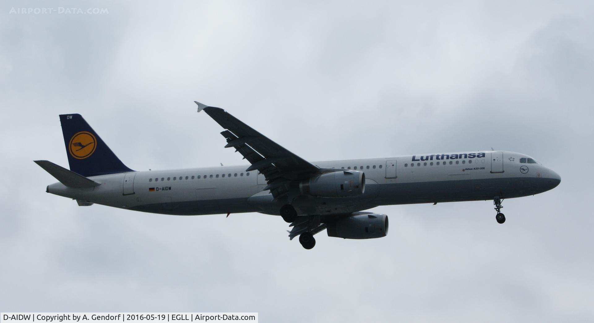 D-AIDW, 2014 Airbus A321-231 C/N 6415, Lufthansa, see this A321 here arriving at London Heathrow(EGLL)