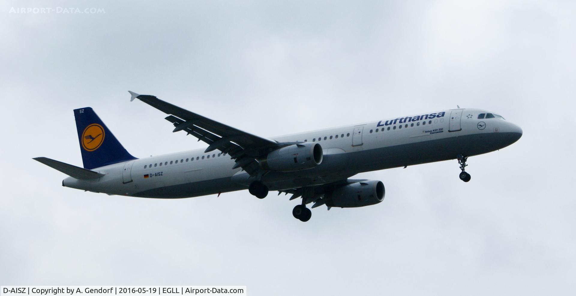 D-AISZ, 2009 Airbus A321-231 C/N 4085, Lufthansa, seen here on finals at London Heathrow(EGLL)