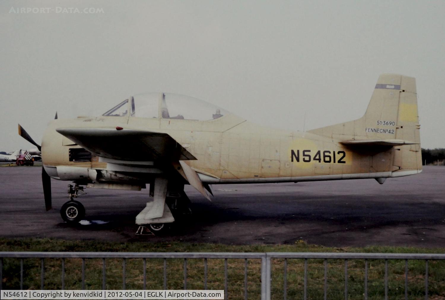 N54612, 1951 North American T-28A Fennec C/N 174-228, At Blackbushe.