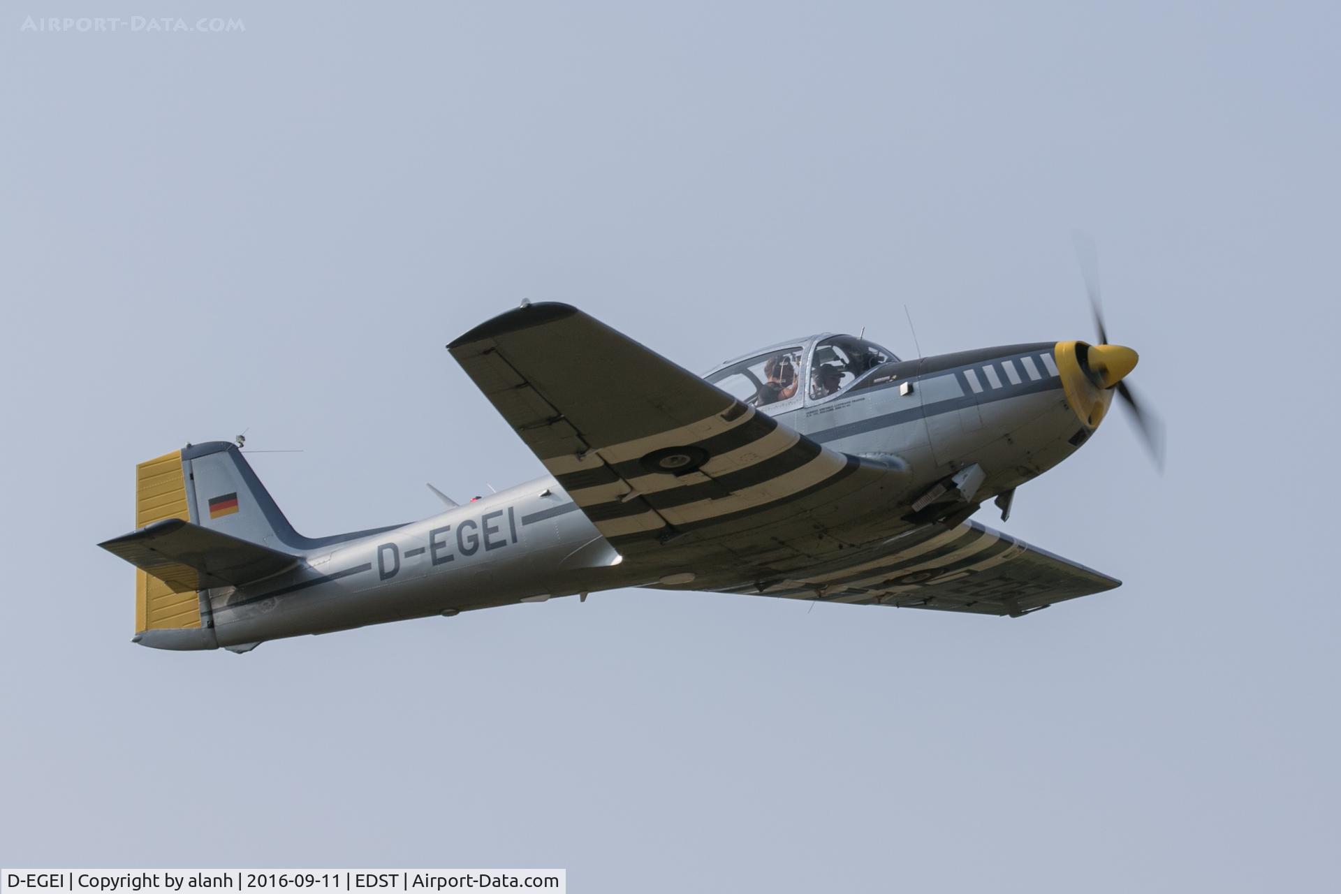 D-EGEI, Focke-Wulf FWP-149D C/N 121, Departing the 2016 Hahnweide Oldtimer Fliegertreffen