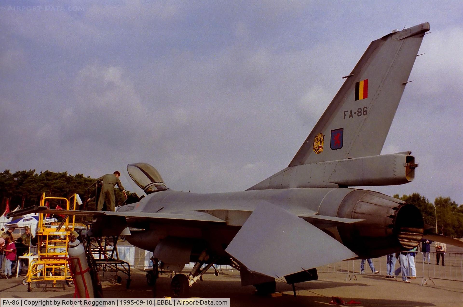 FA-86, SABCA F-16AM Fighting Falcon C/N 6H-86, F-16A.31 SQN