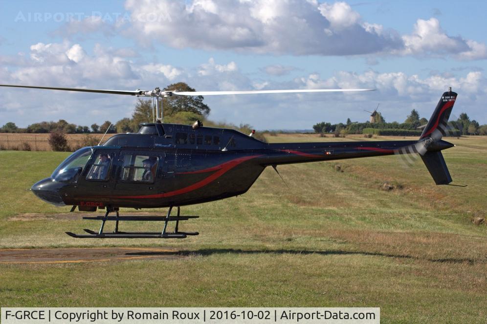 F-GRCE, Bell 206B JetRanger III C/N 1679, Landing in heliport of Magny Cours