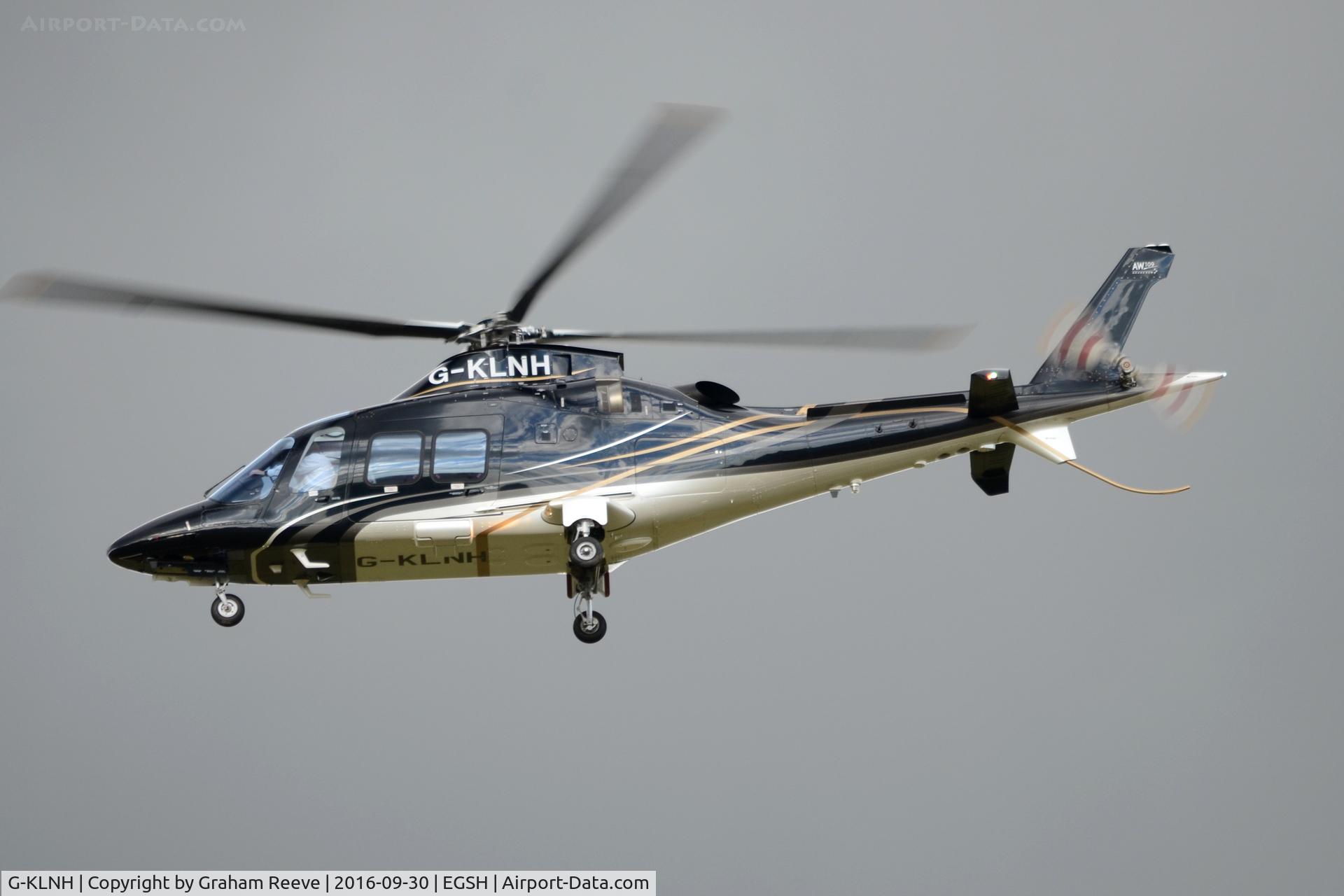 G-KLNH, 2016 AgustaWestland AW-109SP Grand New C/N 22364, Landing at Norwich.