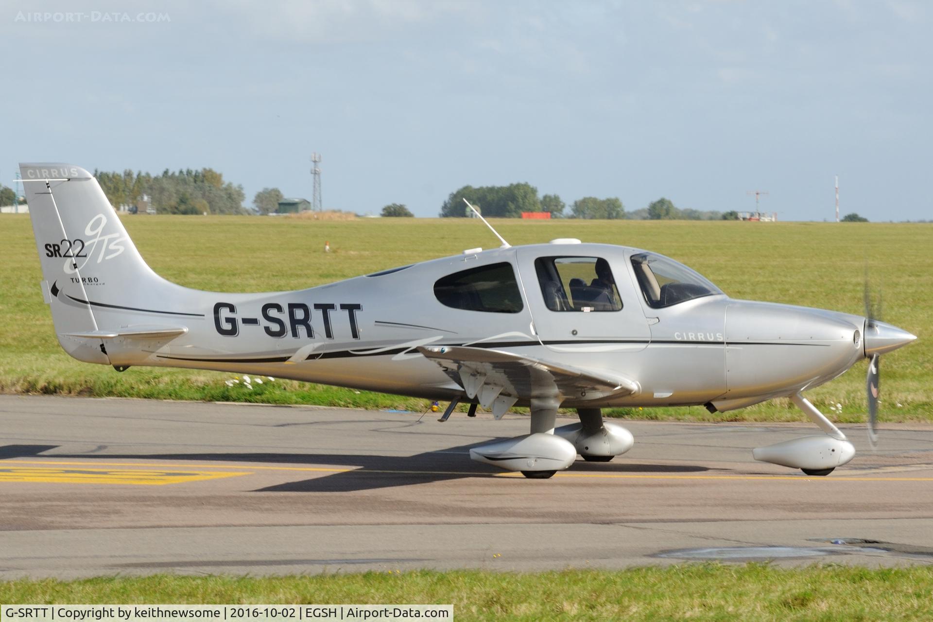 G-SRTT, 2007 Cirrus SR22 GTS Turbo C/N 2421, Leaving Norwich.