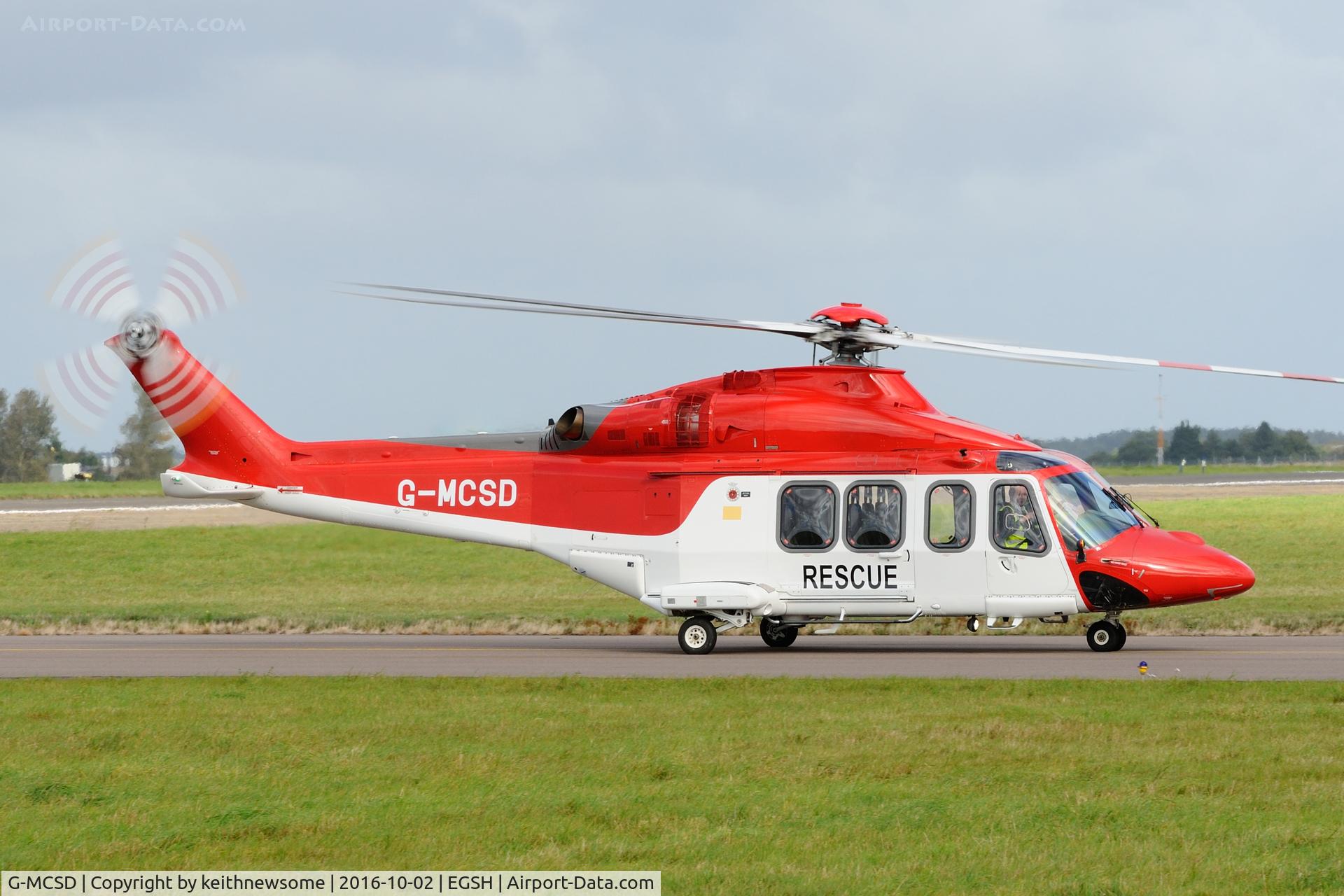 G-MCSD, 2014 AgustaWestland AW-139 C/N 41375, Returning to hangar.