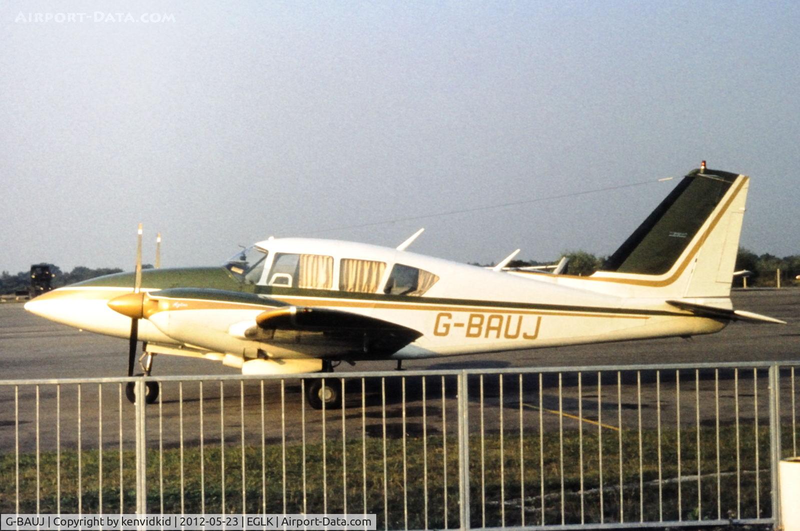 G-BAUJ, 1973 Piper PA-23-250 Aztec C/N 27-7304986, At Blackbushe.