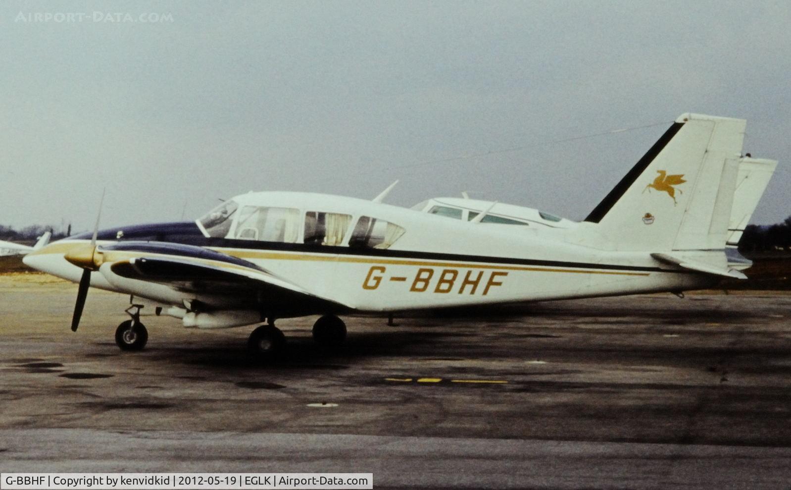 G-BBHF, 1973 Piper PA-23-250 Aztec E C/N 27-7305166, At Blackbushe.