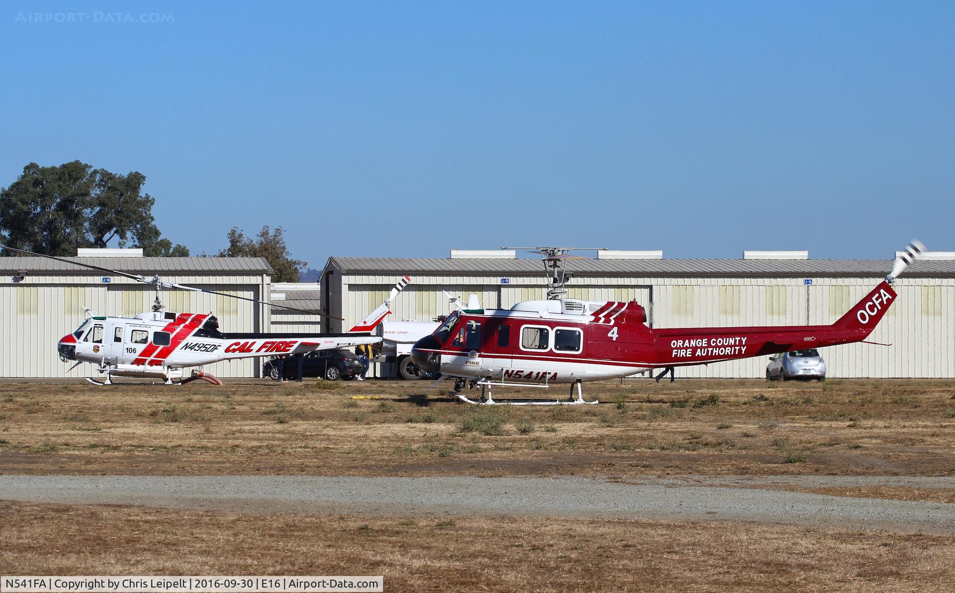 N541FA, Bell UH-1H Iroquois C/N 8549, USDA Forest Service (Irvine, CA) Bell UH-1H preparing for departure at South County Airport, San Martin, CA.