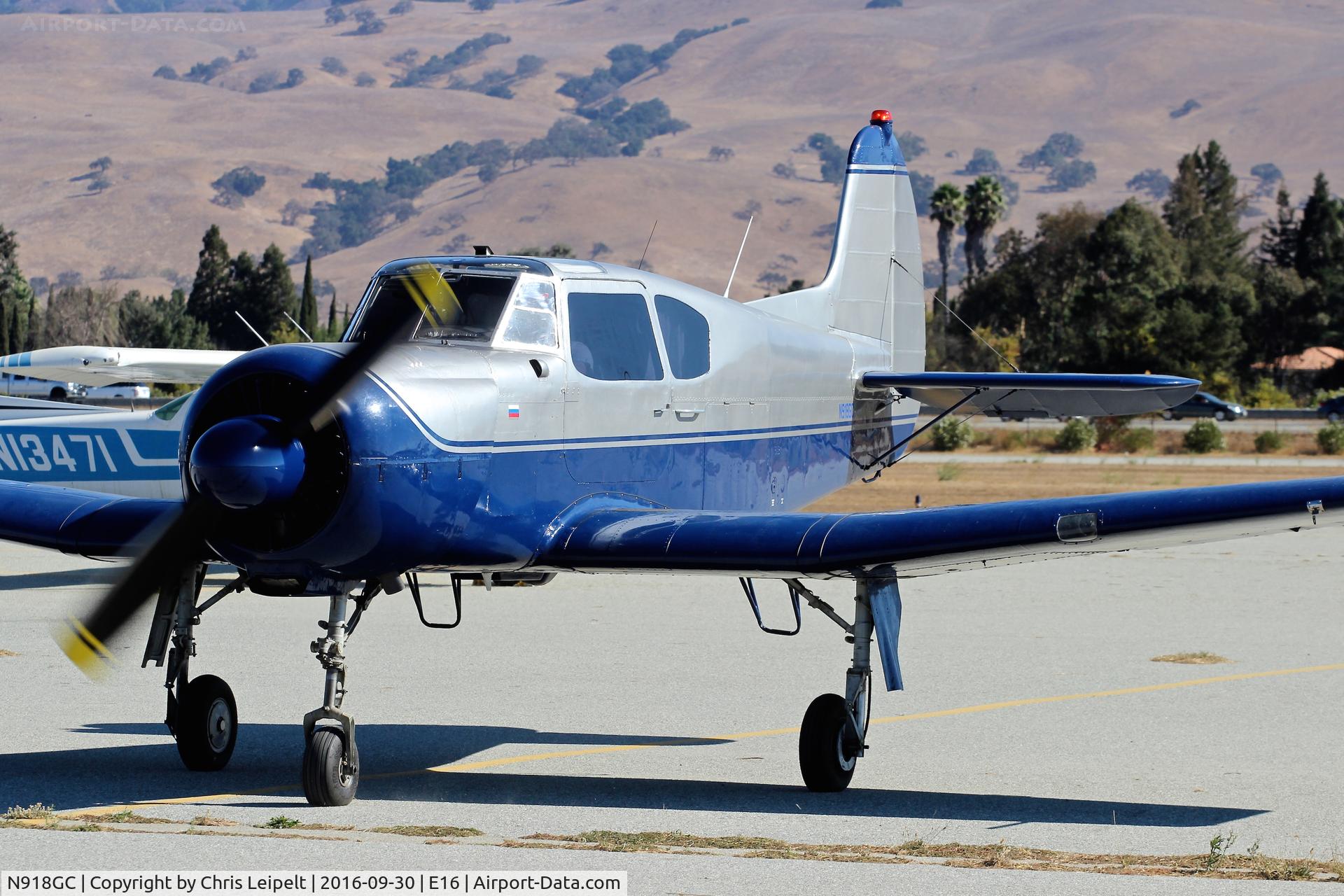 N918GC, 1979 Yakovlev Yak-18T C/N 22202034062, Montara based 1979 Yak-18T taxing in at South County Airport, San Martin, CA.