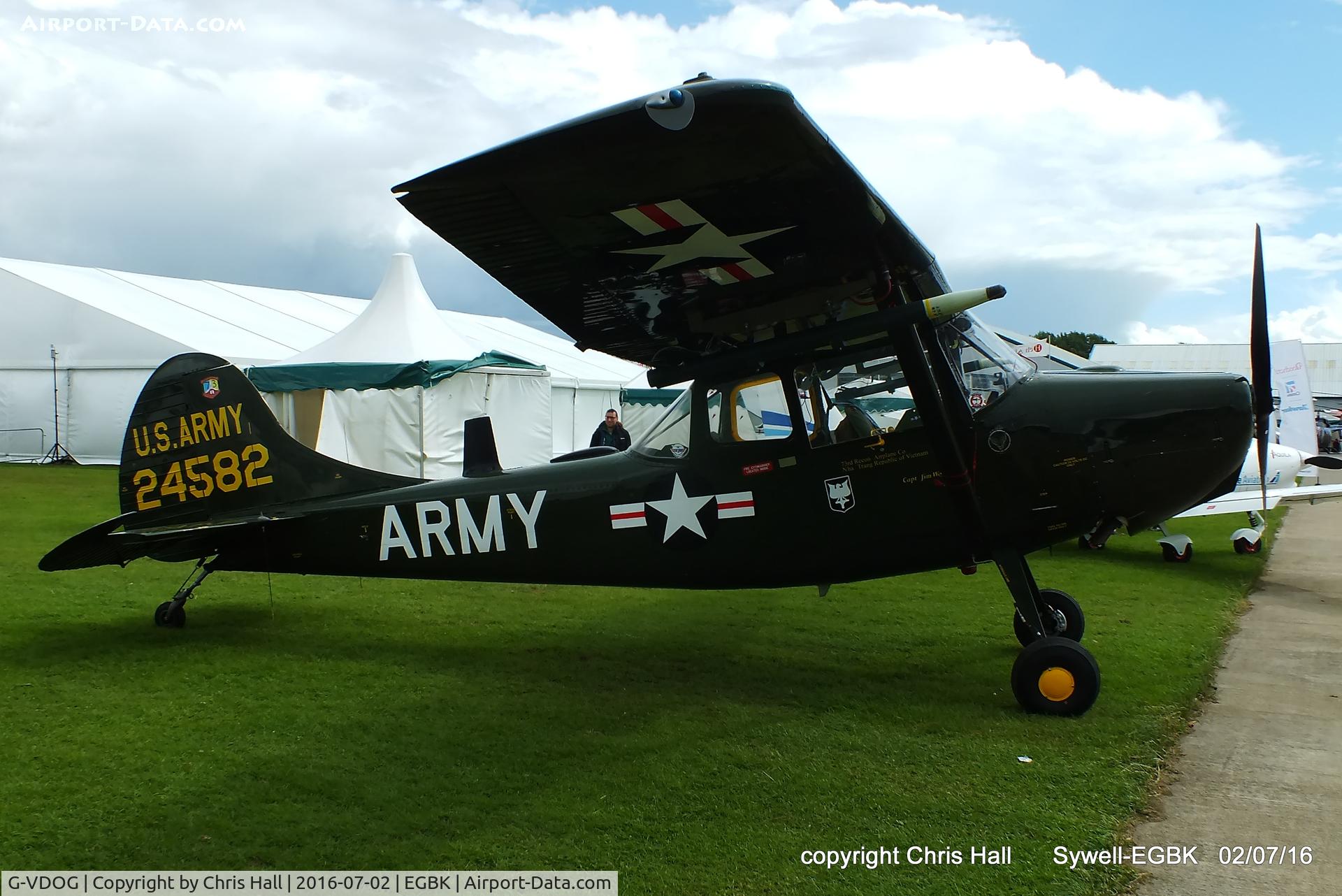 G-VDOG, 1958 Cessna O-1E Bird Dog C/N 24582, at Aeroexpo 2016